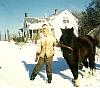 Tod and Blacky in front of the old house at Marine on the St. Croix